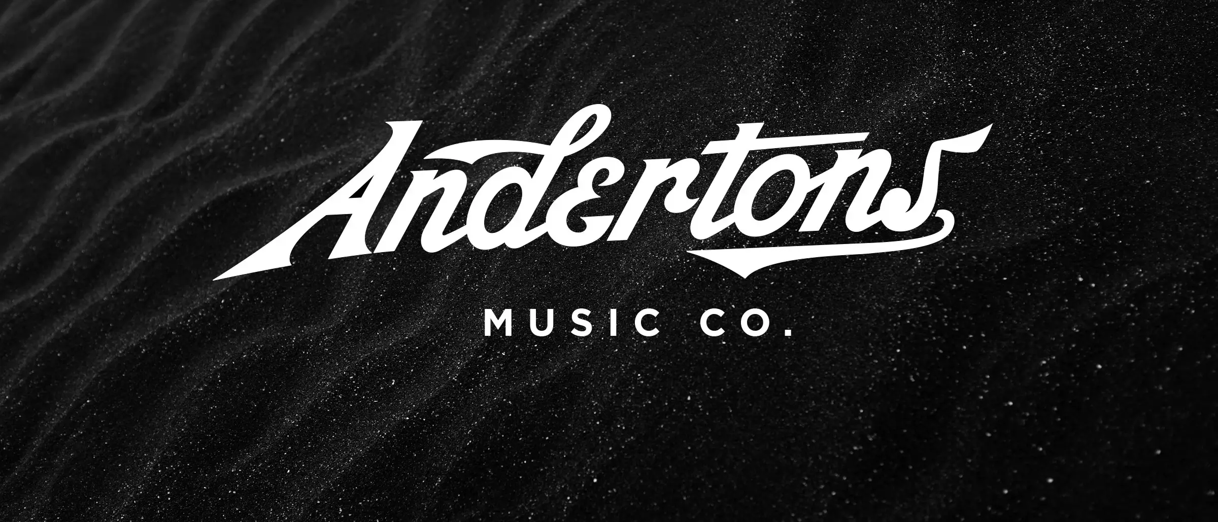 Andertons Music Co wordmark, white on black