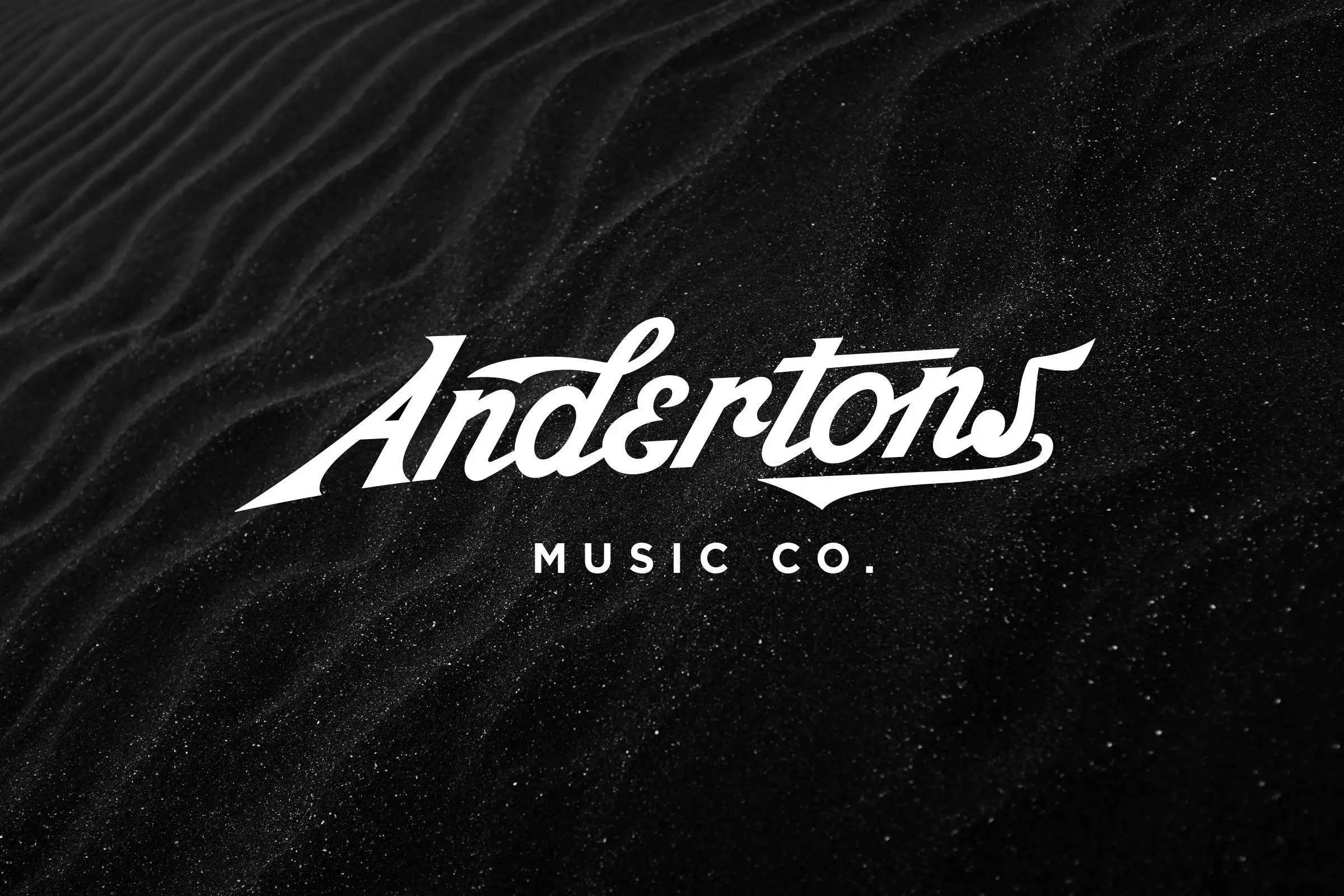 Andertons Music Co wordmark, white on black